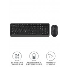 Клавиатура + мышь A4Tech Fstyler FG1012 клав:черный/серый мышь:черный USB беспроводная Multimedia (FG1012 BLACK)