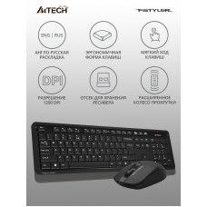 Клавиатура + мышь A4Tech Fstyler FG1012 клав:черный/серый мышь:черный USB беспроводная Multimedia (FG1012 BLACK)