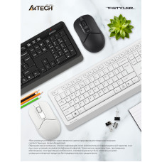 Клавиатура + мышь A4Tech Fstyler FG1012 клав:черный/серый мышь:черный USB беспроводная Multimedia (FG1012 BLACK)
