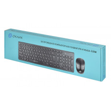 Клавиатура + мышь Оклик 220M клав:черный мышь:черный USB беспроводная slim Multimedia