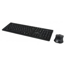 Клавиатура + мышь Оклик 250M клав:черный мышь:черный USB беспроводная slim