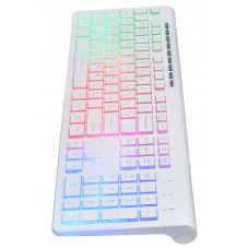 Клавиатура Оклик 490ML белый USB slim Multimedia LED