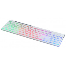 Клавиатура Оклик 490ML белый USB slim Multimedia LED