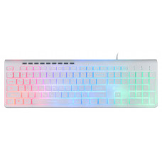 Клавиатура Оклик 490ML белый USB slim Multimedia LED