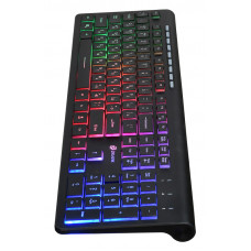 Клавиатура Оклик 490ML черный USB slim Multimedia LED