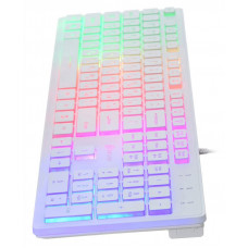 Клавиатура Оклик 550ML белый USB slim Multimedia LED