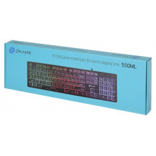 Клавиатура Оклик 550ML черный USB slim Multimedia LED (1061617)