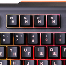 Клавиатура Оклик 717G BLACK DEATH черный/оранжевый USB Multimedia for gamer LED (476395) кабель 1.5м