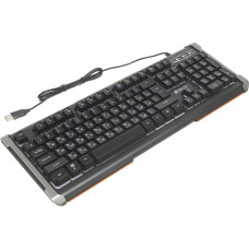 Клавиатура Оклик 717G BLACK DEATH черный/оранжевый USB Multimedia for gamer LED (476395) кабель 1.5м