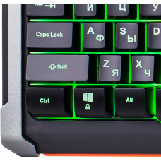 Клавиатура Оклик 717G BLACK DEATH черный/оранжевый USB Multimedia for gamer LED (476395) кабель 1.5м