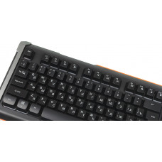 Клавиатура Оклик 717G BLACK DEATH черный/оранжевый USB Multimedia for gamer LED (476395) кабель 1.5м
