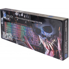 Клавиатура Оклик 717G BLACK DEATH черный/оранжевый USB Multimedia for gamer LED (476395) кабель 1.5м