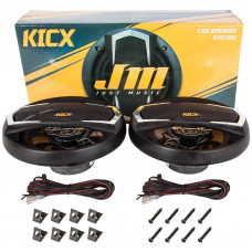 Колонки автомобильные Kicx JM-165 130Вт 89дБ 4Ом 16.5см (6 1/2дюйм) (ком.:2кол.) коаксиальные трехполосные