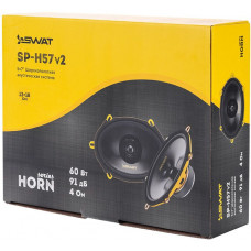 Колонки автомобильные Swat Horn SP-H57v2 (без решетки) 250Вт 91дБ 4Ом 13x18см (5x7дюйм) (ком.:2кол.) широкополосные однополосные