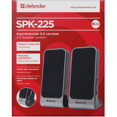 Колонки Defender SPK-225 2.0 черный 4Вт портативные