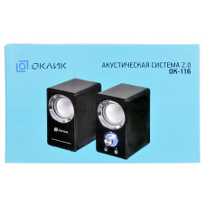 Колонки Оклик OK-116 2.0 черный 6Вт
