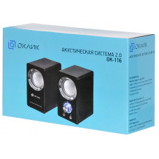 Колонки Оклик OK-116 2.0 черный 6Вт