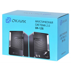Колонки Оклик OK-126 2.0 черный 6Вт