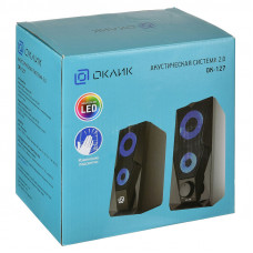 Колонки Оклик OK-127 2.0 черный 6Вт