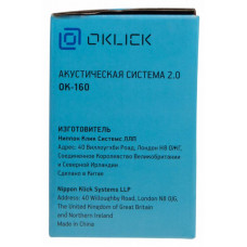 Колонки Оклик OK-160 2.0 черный 6Вт