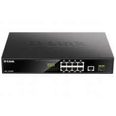 Коммутатор D-Link DGS-1010MP/A1A 9x1Гбит/с 1SFP 8PoE 125W неуправляемый