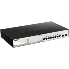 Коммутатор D-Link DGS-1210-10MP/FL (L2) 8x1Гбит/с 2SFP 8PoE+ 130W управляемый
