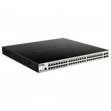 Коммутатор D-Link DGS-1210-52MPP/ME/B (L2) 48x1Гбит/с 4SFP 48PoE 740W управляемый