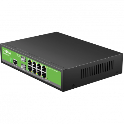 Коммутатор Digma DSW708G-2S-T (L2+) 8x1Гбит/с 2SFP управляемый