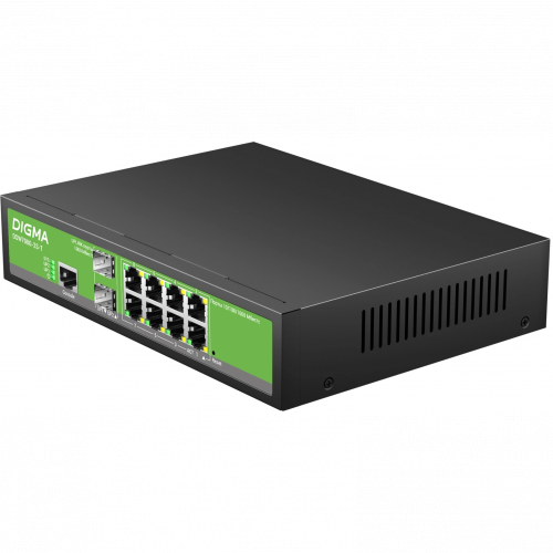 Коммутатор Digma DSW708G-2S-T (L2+) 8x1Гбит/с 2SFP управляемый