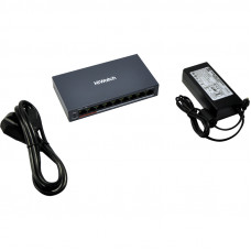 Коммутатор HiWatch DS-S908P(B) 9x100Мбит/с 8PoE 60W неуправляемый