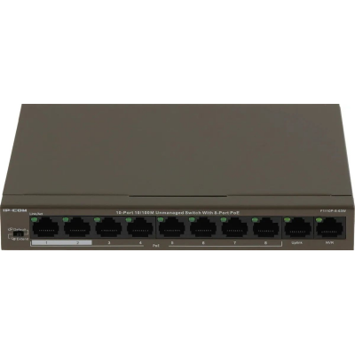 Коммутатор IP-Com F1110P-8-63W (L2) 10x100Мбит/с 8PoE 58W неуправляемый Коммутатор IP-Com F1110P-8-63W (L2) 10x100Мбит/с 8PoE 58W неуправляемый