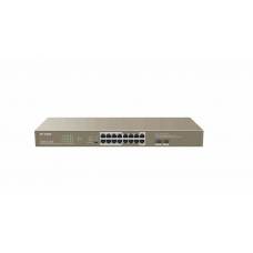 Коммутатор IP-Com G1118P-16-250W (L2) 16x1Гбит/с 2xКомбо(1000BASE-T/SFP) 2SFP 16PoE 230W неуправляемый