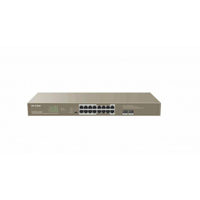 Коммутатор IP-Com G1118P-16-250W (L2) 16x1Гбит/с 2xКомбо(1000BASE-T/SFP) 2SFP 16PoE 230W неуправляемый