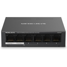 Коммутатор Mercusys MS106LP (L2) 6x100Мбит/с 4PoE+ 40W неуправляемый