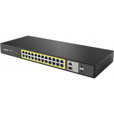 Коммутатор Netis P124GH (L2) 24x100Мбит/с 2x1Гбит/с 1xКомбо(1000BASE-T/SFP) 1SFP 24PoE 24PoE+ 360W неуправляемый