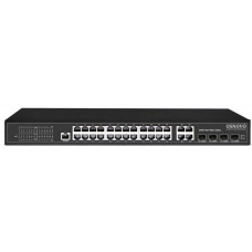 Коммутатор Osnovo SW-8244/L(400W) (L2) 28x1Гбит/с 4xКомбо(1000BASE-T/SFP) 24PoE+ 400W управляемый