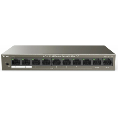 Коммутатор Tenda TEF1110P-8-63W (L2) 10x100Мбит/с 8PoE 58W неуправляемый