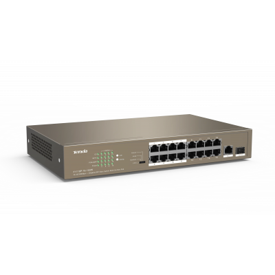 Коммутатор Tenda TEF1118P-16-150W (L2) 16x100Мбит/с 2x1Гбит/с 1SFP 16PoE 130W неуправляемый Коммутатор Tenda TEF1118P-16-150W (L2) 16x100Мбит/с 2x1Гбит/с 1SFP 16PoE 130W неуправляемый