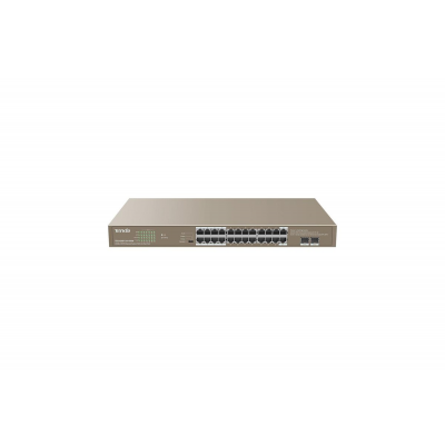 Коммутатор Tenda TEG1126P-24-410W (L2) 24x1Гбит/с 2SFP 24PoE 370W неуправляемый