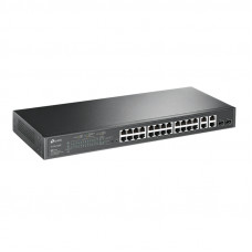 Коммутатор TP-Link SL2428P (L2) 24x100Мбит/с 4x1Гбит/с 2xКомбо(1000BASE-T/SFP) 24PoE+ 250W управляемый