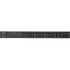Коммутатор TP-Link SL2428P (L2) 24x100Мбит/с 4x1Гбит/с 2xКомбо(1000BASE-T/SFP) 24PoE+ 250W управляемый