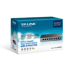 Коммутатор TP-Link TL-SG108PE (L2) 8x1Гбит/с 4PoE+ 64W управляемый