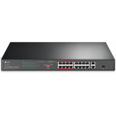 Коммутатор TP-Link TL-SL1218P (L2) 16x100Мбит/с 1x1Гбит/с 1xКомбо(1000BASE-T/SFP) 16PoE+ 150W неуправляемый