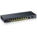 Коммутатор Zyxel GS1100-10HP-EU0102F 8x1Гбит/с 2SFP 8PoE+ 130W неуправляемый