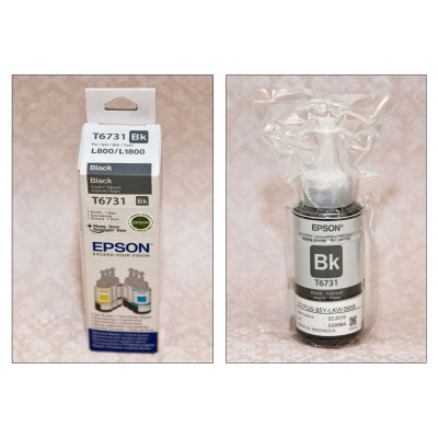 Контейнер с чернилами (с клапаном) Epson L800 T6731/C13T67314A Black (100мл) dye