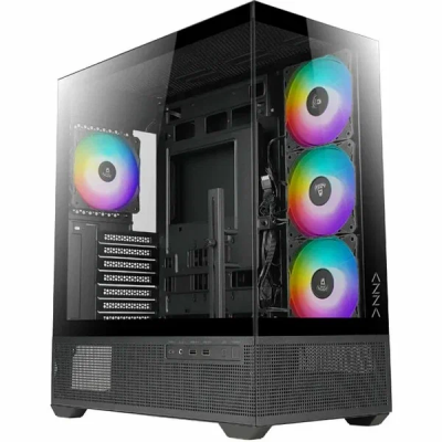 Корпус Azza TIARA черный без БП ATX 6x120mm 2x140mm 2xUSB3.0 audio bott PSU