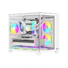 Корпус Formula Crystal Z9ML Floe белый без БП mATX 1xUSB3.0 1xUSB3.1 audio bott PSU
