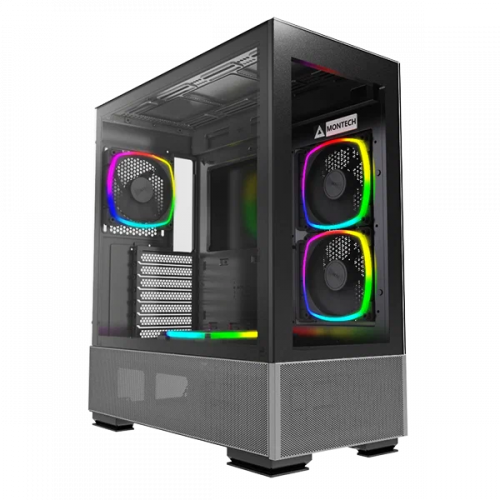 Корпус Montech Sky Two черный без БП ATX 3x140mm 2xUSB3.0 audio bott PSU
