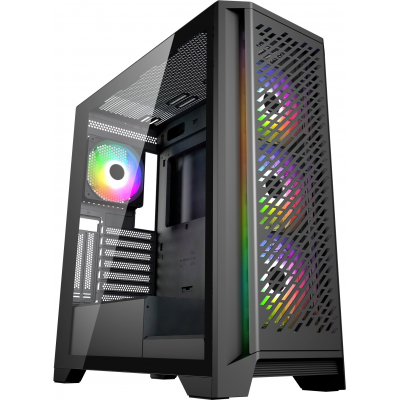 Корпус Оклик OCC-MD304 черный без БП ATX 10x120mm 5x140mm 2xUSB2.0 1xUSB3.0 audio bott PSU