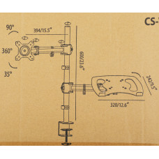 Кронштейн для монитора/ноутбука Cactus CS-VM-LH07-AL серебряный 13"-27" макс.8кг настольный поворот и наклон